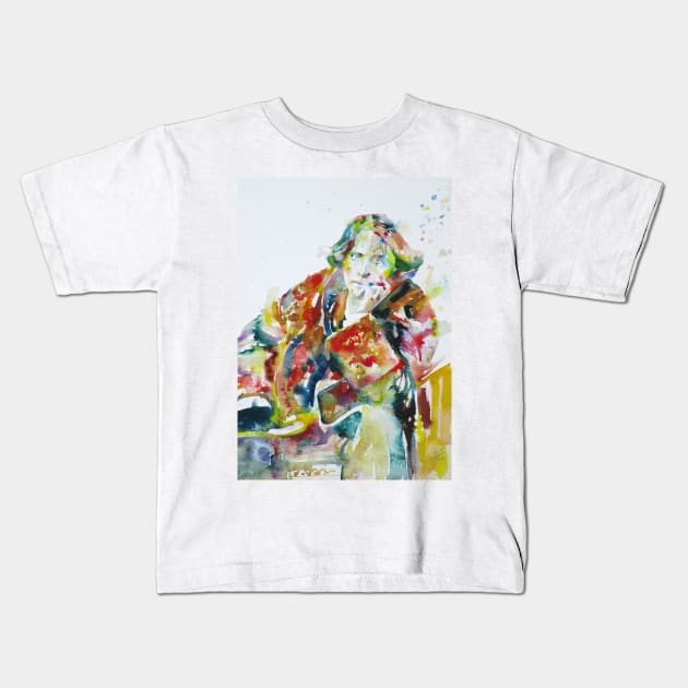 OSCAR WILDE watercolor portrait .23 Kids T-Shirt by lautir